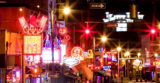 Memphis at night, United States, USA