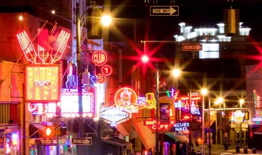 Memphis at night, United States, USA