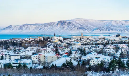 View of town in Iceland